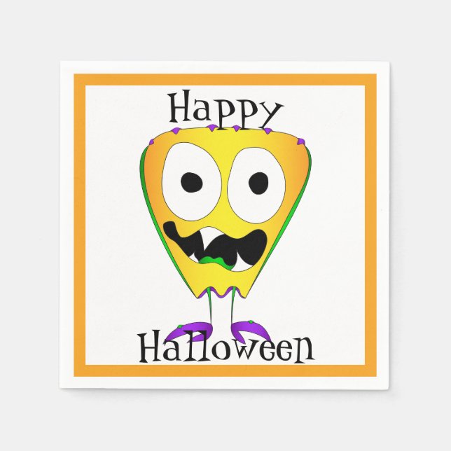Lustig, Monster, Halloween Serviette (Vorderseite)