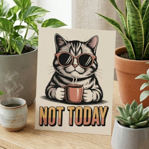 Lustig Nicht Heute Cooler Kater Kaffeeliebhaber Re Postkarte