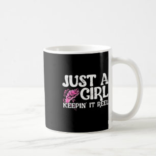 Lustig, nur ein Mädchen, das beim Angeln echt blei Kaffeetasse