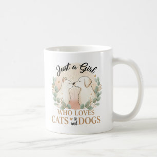 Lustig Nur ein Mädchen, das Katzen und Hunde liebt Kaffeetasse