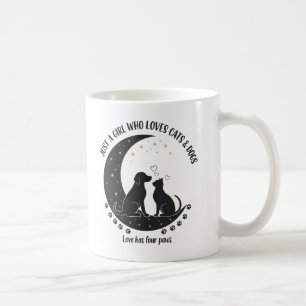 Lustig Nur ein Mädchen, das Katzen und Hunde liebt Kaffeetasse