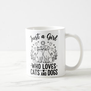 lustig Nur ein Mädchen, das Katzen und Hunde liebt Kaffeetasse