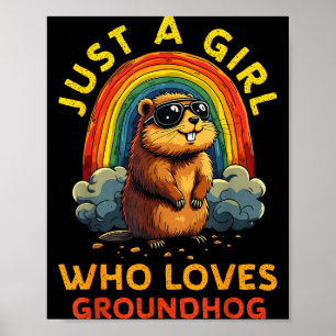 Lustig Nur Ein Mädchen Das Murmeltiere Liebt Frohe Poster