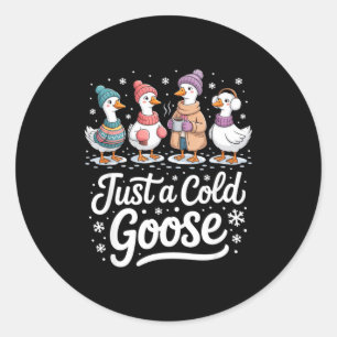 Lustig Nur Eine Erkältete Gans Wintergans Weihnach Runder Aufkleber