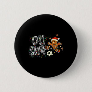 Lustig Oh Snap Lebkuchen Fußball Weihnachten Retro Button