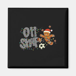 Lustig Oh Snap Lebkuchen Fußball Weihnachten Retro Magnet