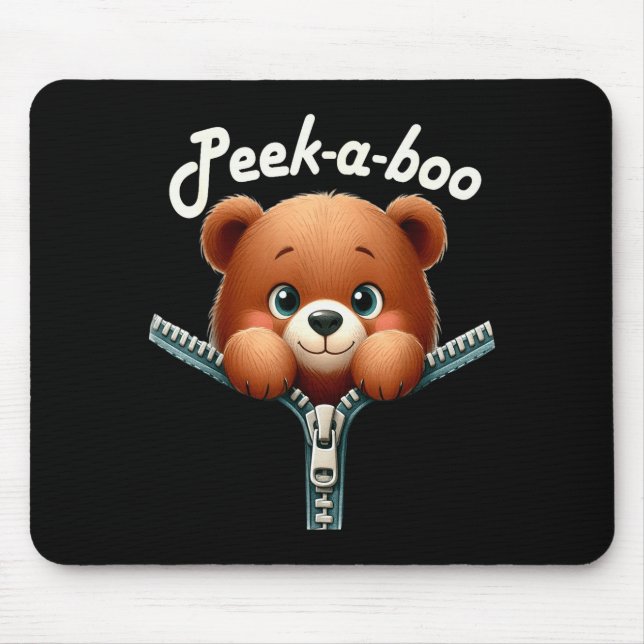 Lustig - Peek-a-boo - Bär  Mousepad (Vorne)