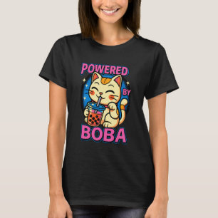 Lustig Powered by Boba Süße Maneki Neko Glückskatz T-Shirt