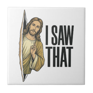 Lustig Religiös Ich sah das Vintage Fliese