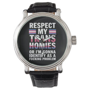 Lustig Respektiert meine trans Homies Gay Pride Mo Armbanduhr