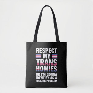 Lustig Respektiert meine trans Homies Gay Pride Mo Tasche