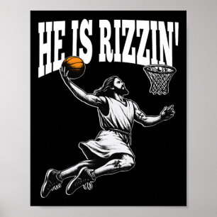 Lustig Retro Er Ist Rizzin Christliches Oster Spie Poster