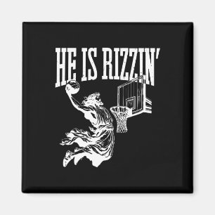 Lustig Retro Er Ist Rizzin Christliches Ostern Spi Magnet