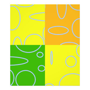 Lustig Retro Quad Gelb Grün Orange Geometrisch Fotodruck