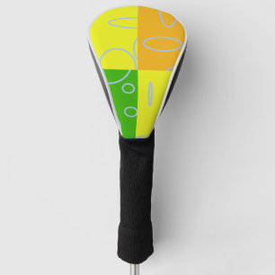 Lustig Retro Quad Gelb Grün Orange Geometrisch Golf Headcover