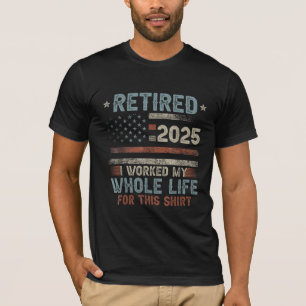 Lustig Retro Ruhestand 2025 Ruhestand Männer Fraue T-Shirt