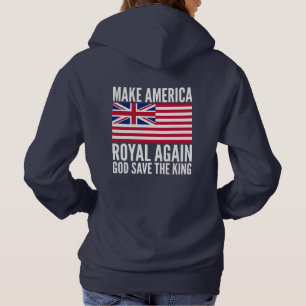 Lustig Rot Blau Make America Royal Again Flagge Hoodie