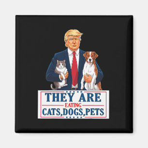 Lustig sie essen die Hunde die Katzen die Haustier Magnet