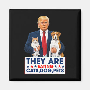 Lustig sie essen die Hunde die Katzen die Haustier Magnet