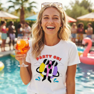 Lustig skurril „Party On!“ T-Shirt