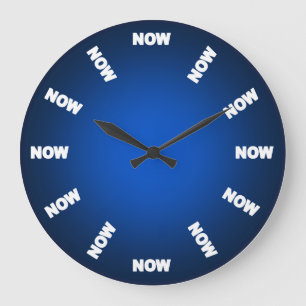 Lustig stoppen Sie jetzt ab (Blau) Große Wanduhr