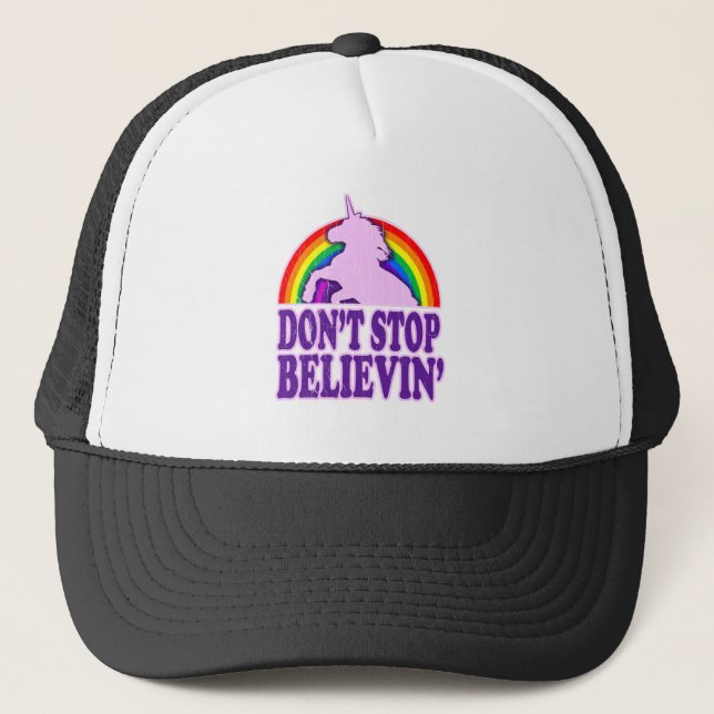 Lustig stoppen Sie nicht Believin Einhorn Truckerkappe (Vorderseite)