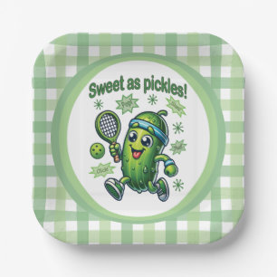 Lustig Süß wie Gurken Pickleball Pappteller