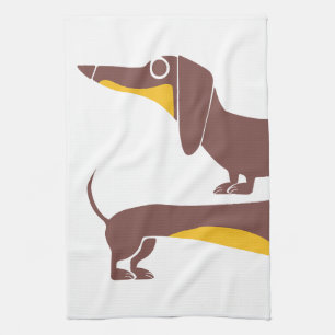 Lustig süßer Dachshund für langes Hunde-Elternteil Geschirrtuch