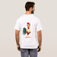 Lustig T-Shirt mit Hahn und Sprüche