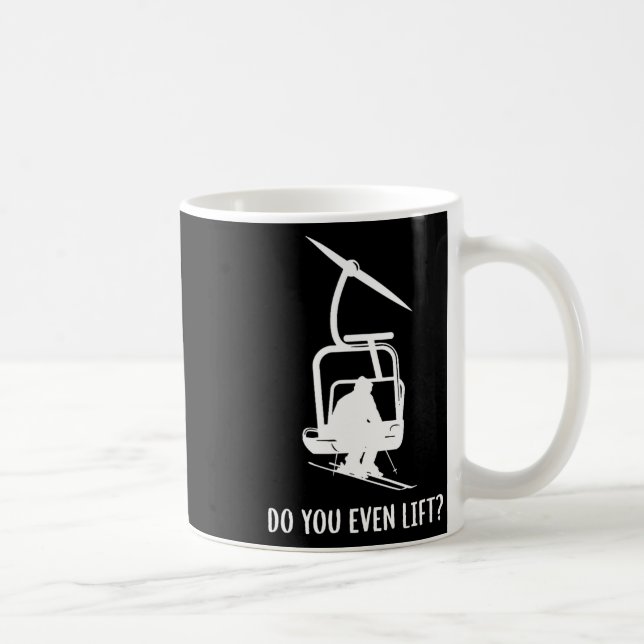 Lustig, trainierst du überhaupt Ski  Kaffeetasse (Rechts)