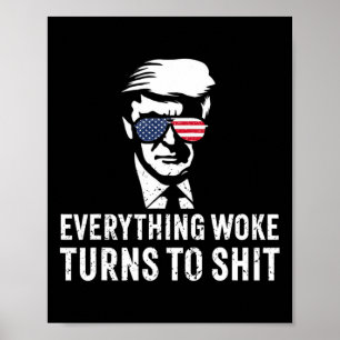 Lustig Trump Alles Woke Wird Zu Zitat Poster