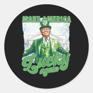 Lustig Trump macht St. Patrick's Day wieder großar Runder Aufkleber