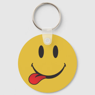 Lustig und niedlich, Zunge Emoji heraus haftend Schlüsselanhänger