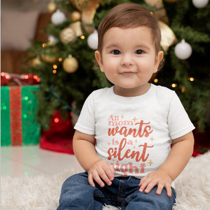 Lustig und süß Weihnachtsferien Stille Nacht Baby Strampler