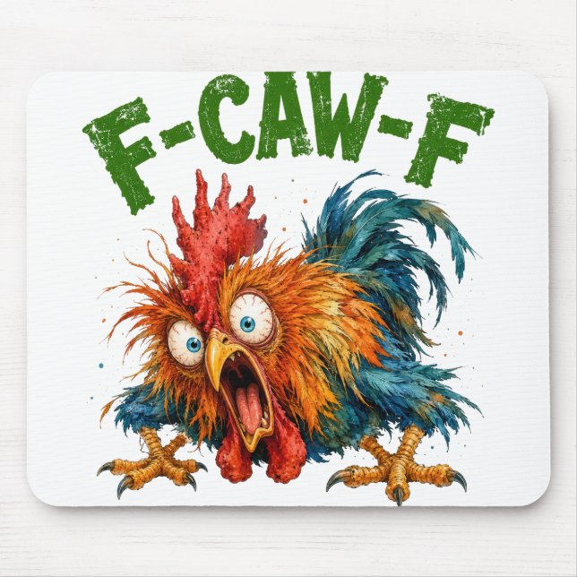 LUSTIG VERÜCKT VERDREHT HUHN MOUSEPAD (Vorne)