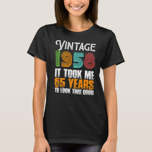 Lustig Vintage 1958 65 Jahre alte Geburtstag Retro T-Shirt
