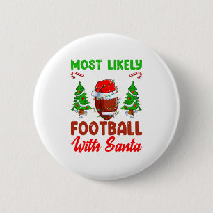 Lustig Wahrscheinlich wird mit Santa Chri Fußball Button