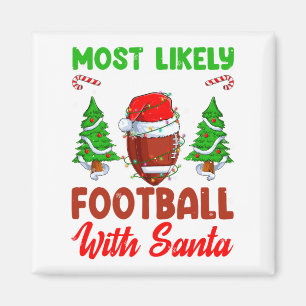 Lustig Wahrscheinlich wird mit Santa Chri Fußball Magnet