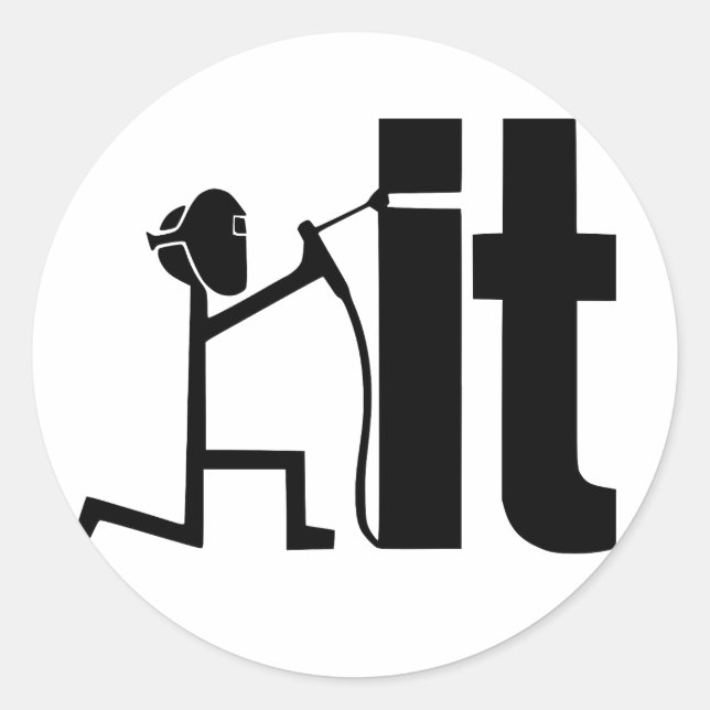 lustig Weld It | Welder-Grafik-Designs für w Runder Aufkleber (Vorderseite)