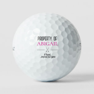 Lustig Wenn Gefunden Personalisierte Rosa Name Tit Golfball