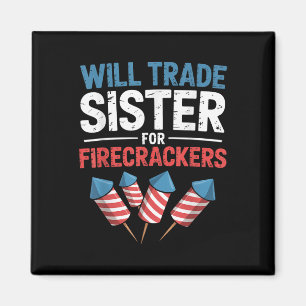 Lustig Wird Schwester Für Feuerwerkskörper Usa 4. Magnet