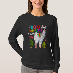Lustige 100 Llamazing Tage des Schul-Lama-Lehrers  T-Shirt