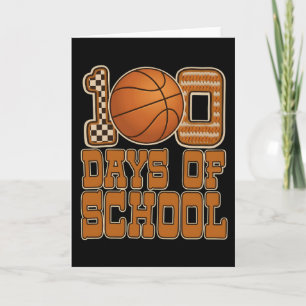 Lustige 100 Tage Basketball-Schul-Kinder-Sport Karte