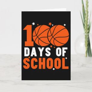 Lustige 100 Tage Basketball-Schulkinder Sport Karte