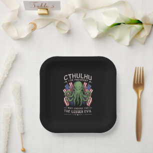 Lustige 2024 Wahlen Cthulhu für Präsident Pappteller
