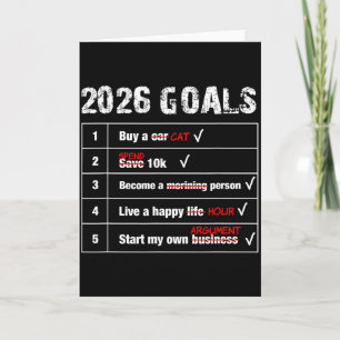 Lustige 2026 Ziele Neujahr Sarcastic Karte