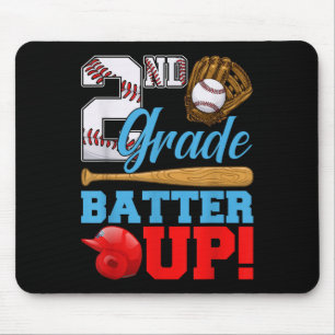 Lustige 2. Klasse Batter Up Baseball Erster Schult Mousepad