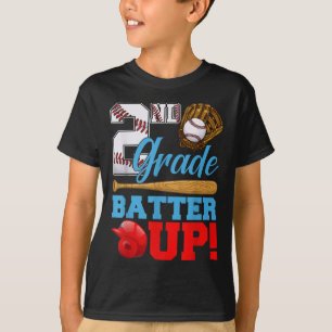 Lustige 2. Klasse Batter Up Baseball Erster Schult T-Shirt