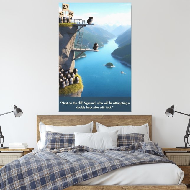 Lustige 3D-anthropomorphe Tierkunst Leinwanddruck (Insitu (Schlafzimmer))