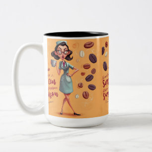 Lustige 3D-Illustration eines gestressten Arztes Zweifarbige Tasse